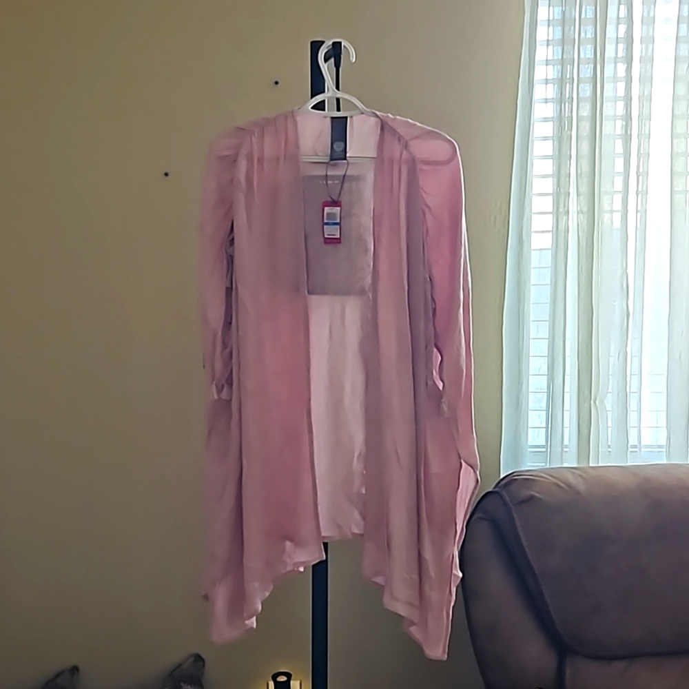 Mauve with silver color cover up brand new size small but will fit up to large